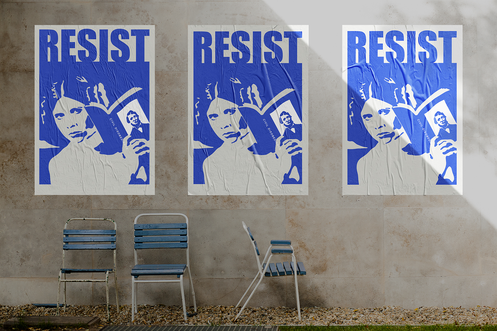 Trio of Resist Posters on Wall