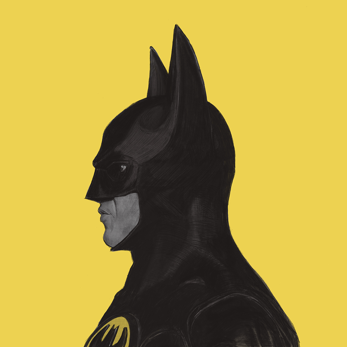Illustration of Michael Keaton as Batman